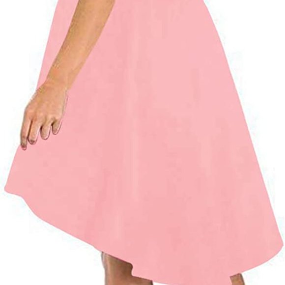 New Sarin Mathews Womens Off The Shoulder Short Sleeve High Low Cocktail Dress - Picture 11 of 16